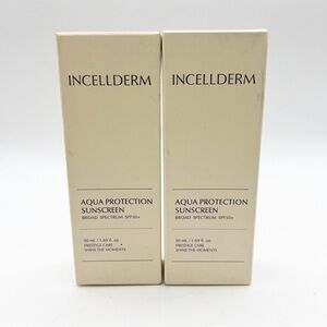 Lot Of 2 Incellderm Aqua Protection Sunscreen 50ml Sun Gel 1.69 fl.oz Exp 5/25